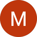 A white letter M on a solid red circular background.