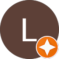 Profile avatar with brown background and white letter L.