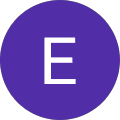 A purple circle with a white letter E in the center.